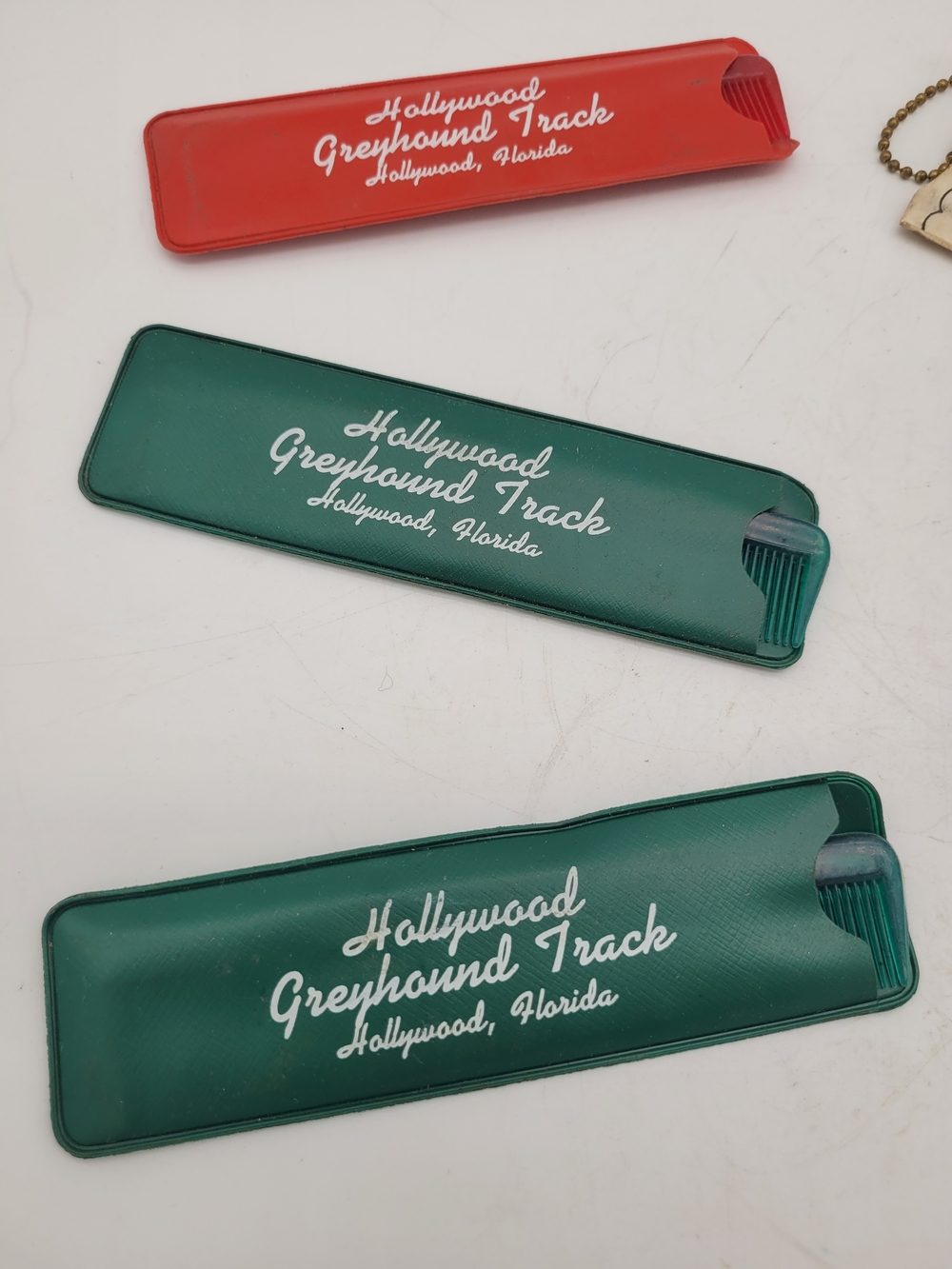 Vintage 1970s Hollywood Greyhound Track Advertising Give-a-way Comb Pocket Kits